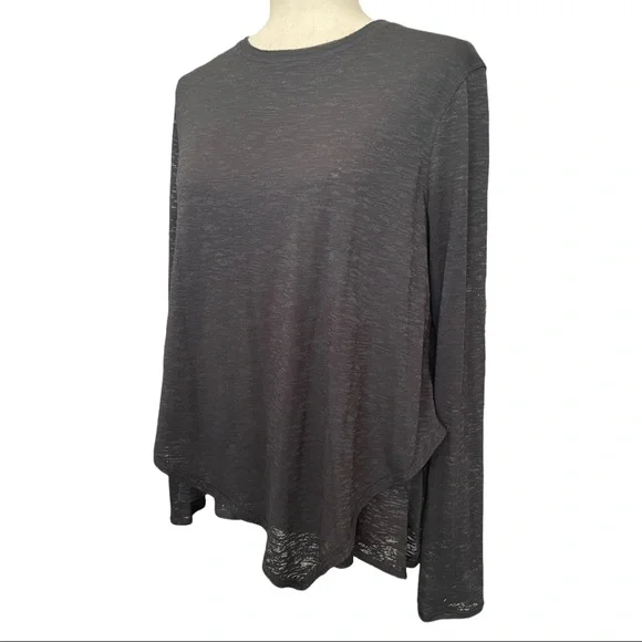 Lululemon Black Burnout Fabric Irregular Hem Top - Picture 2 of 7